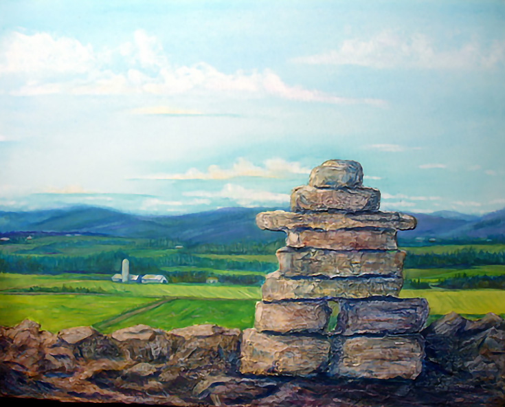 Painting a Sun-Filled Landscape with Watercolor Crayons on Canvas